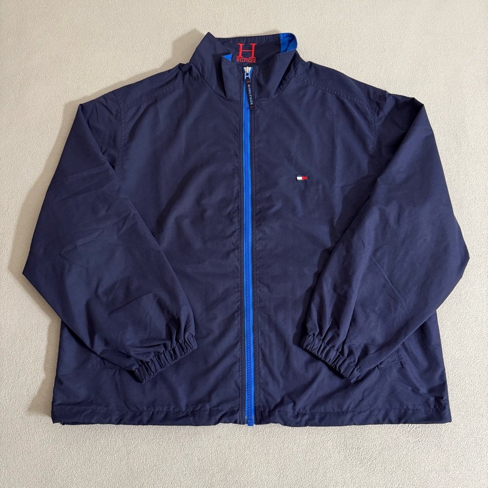 Vintage 90s Tommy Hilfiger Windbreaker Jacket Size XL Hip Hop Preppy Streetwear